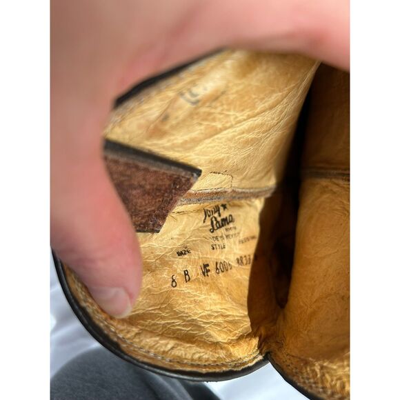 Women's Tony Lama Snip Toe Cowboy Boots, Size 8B Chore/Work Boot - Picture 2 of 9